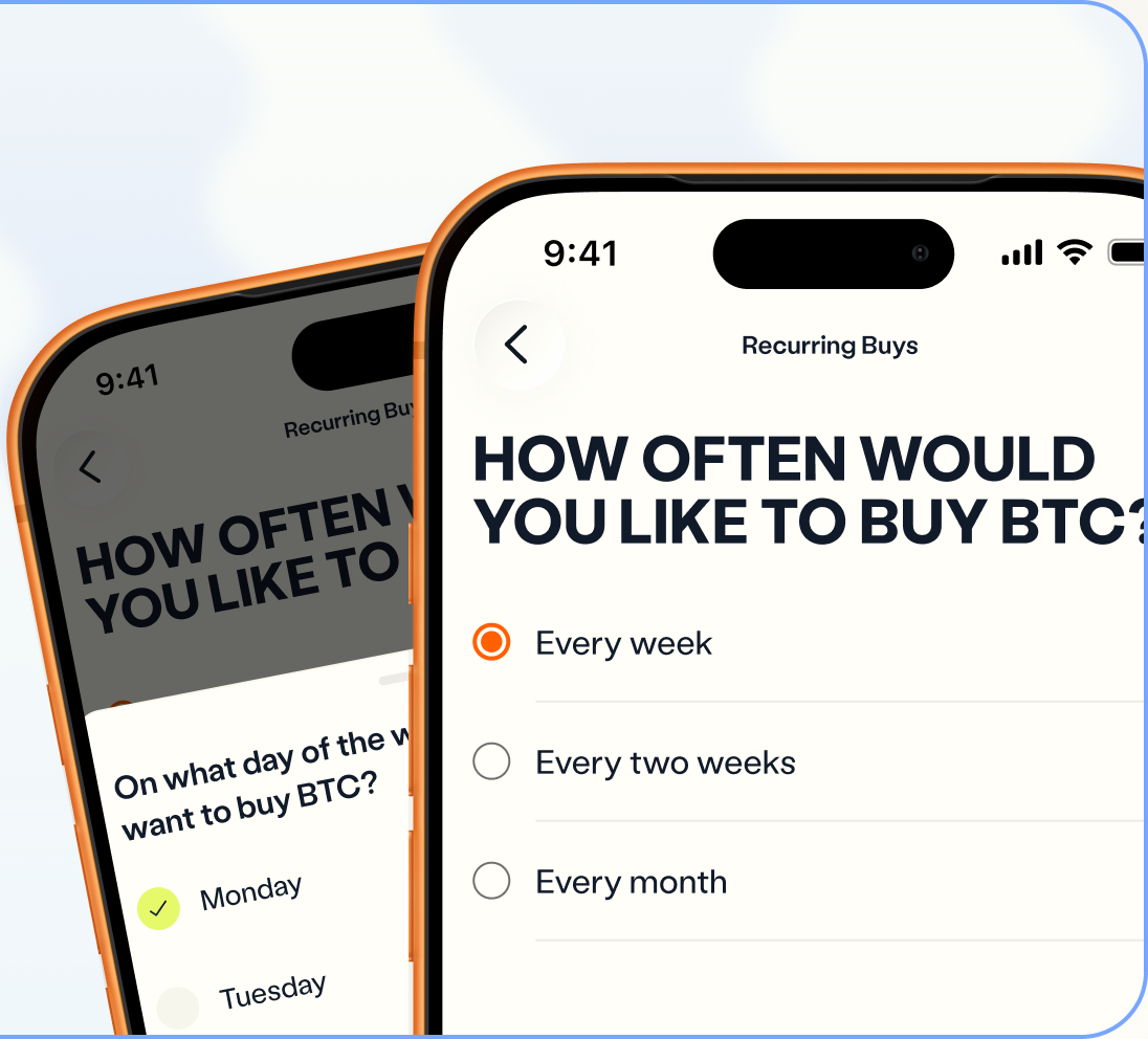 Venga app: choose every week, every two weeks or every month