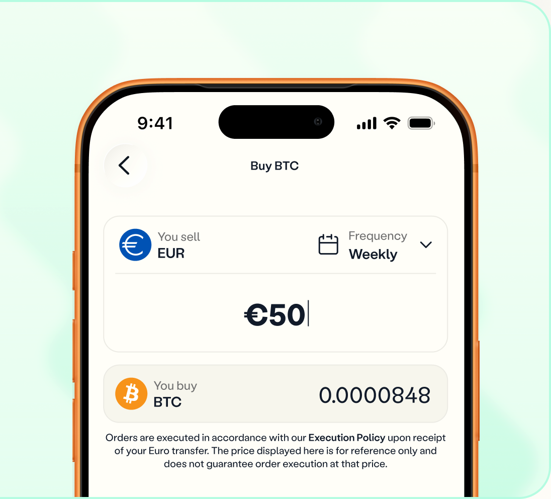 Venga app: set the amount in euros